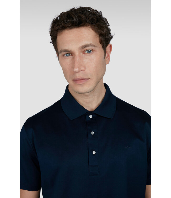 Paul & Shark Polo, Korte Mouw, Perlé Jersey Katoen, Donkerblauw