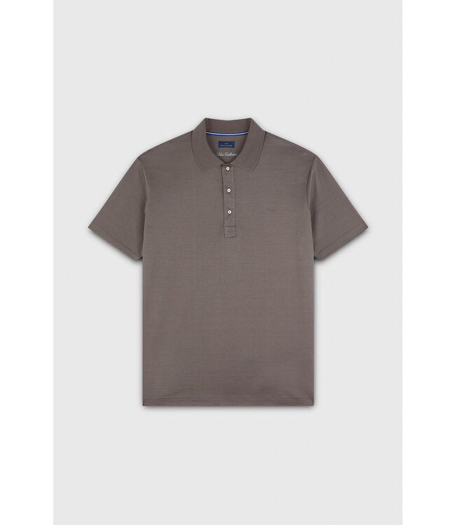 Paul & Shark Polo, Korte Mouw, Perlé Jersey Katoen, Taupe