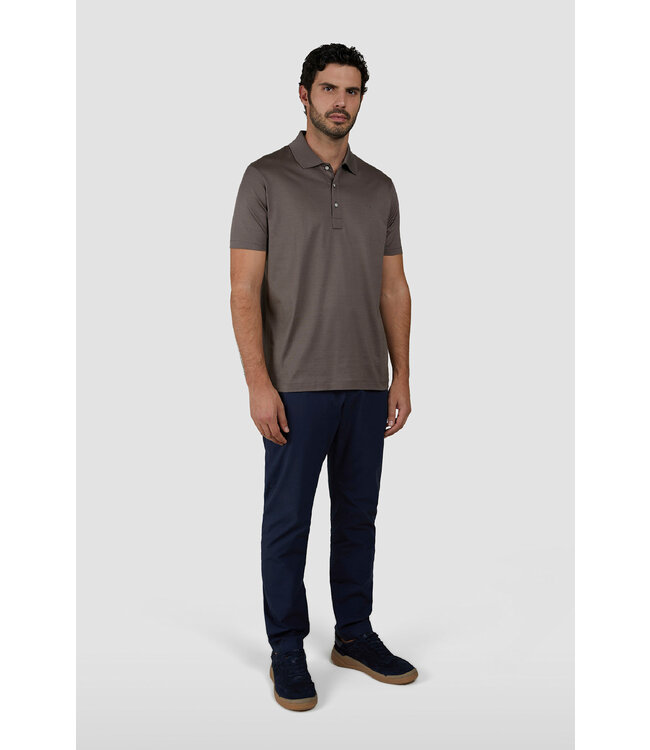 Paul & Shark Polo, Korte Mouw, Perlé Jersey Katoen, Taupe