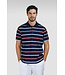 Paul & Shark Polo, Korte Mouw, Perlé Katoen, Donkerblauw, Wit, Lichtblauw, RoodGestreept