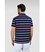 Paul & Shark Polo, Korte Mouw, Perlé Katoen, Donkerblauw, Wit, Lichtblauw, RoodGestreept