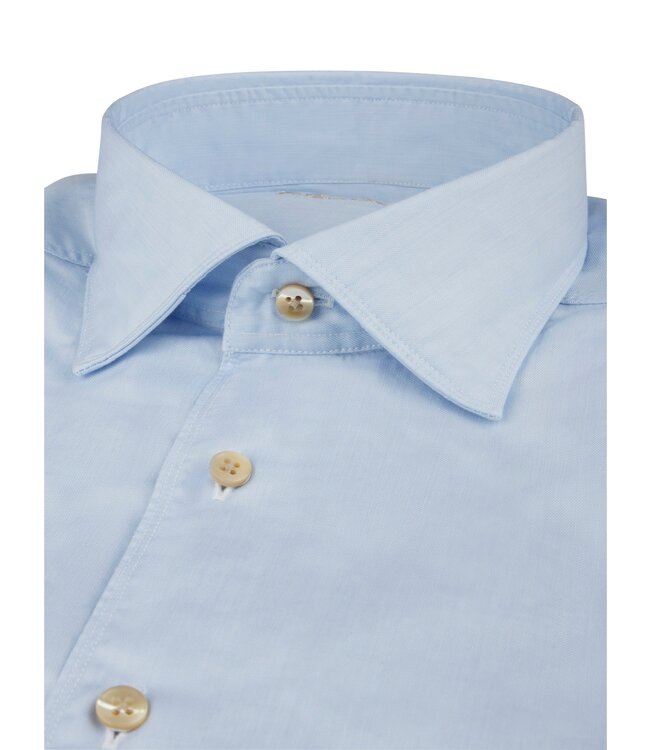 Stenstroms Overhemd, Poplin Katoen, Lange Mouw, Lichtblauw, Slimline