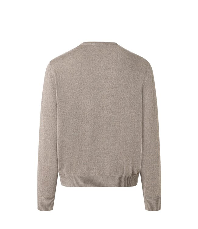 Maerz Munchen Trui, Ronde Hals, Merino Wol, Superwash, Beige Gemeleerd