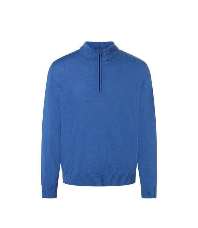 Maerz Munchen Half-Zip Trui,  Merino Wol,  Saffier Blauw