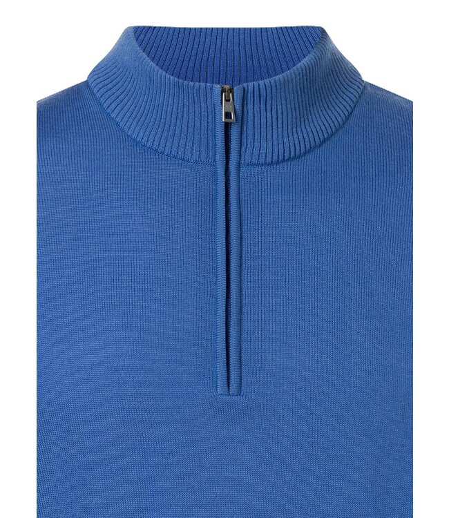 Maerz Munchen Half-Zip Trui,  Merino Wol,  Saffier Blauw