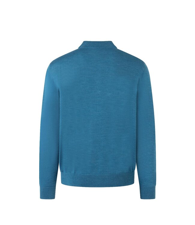 Maerz Munchen Half-Zip Trui,  Merino Wol, Helderblauw
