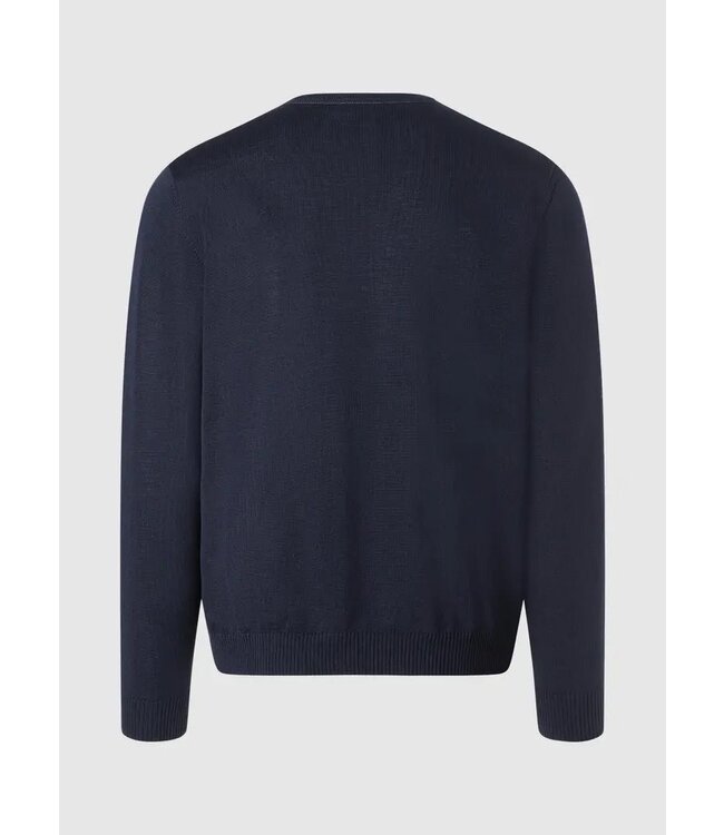 Maerz Munchen Trui, Ronde Hals, Merino Wol, Donkerblauw