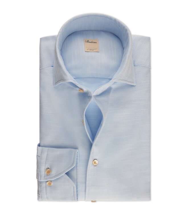 Stenstroms Overhemd, Twill Katoen, Lange Mouw, Schiller Kraag, Lichtblauw, Slimline