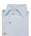 Stenstroms Overhemd, Twill Katoen, Lange Mouw, Schiller Kraag, Wit, Lichtblauw Gestreept, Slimline