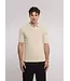 Aeden Polo, Diagonale Structuur, Gebreid, Korte Mouw, Zandkleur