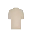 Aeden Polo, Diagonale Structuur, Gebreid, Korte Mouw, Zandkleur