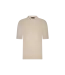 Aeden Polo, Diagonale Structuur, Gebreid, Korte Mouw, Zandkleur