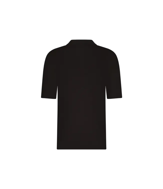 Aeden Polo, Gebreid, Korte Mouw, Donkerbruin Ganache