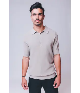 Aeden Aeden, Polo, Gebreid, Korte Mouw, Taupe