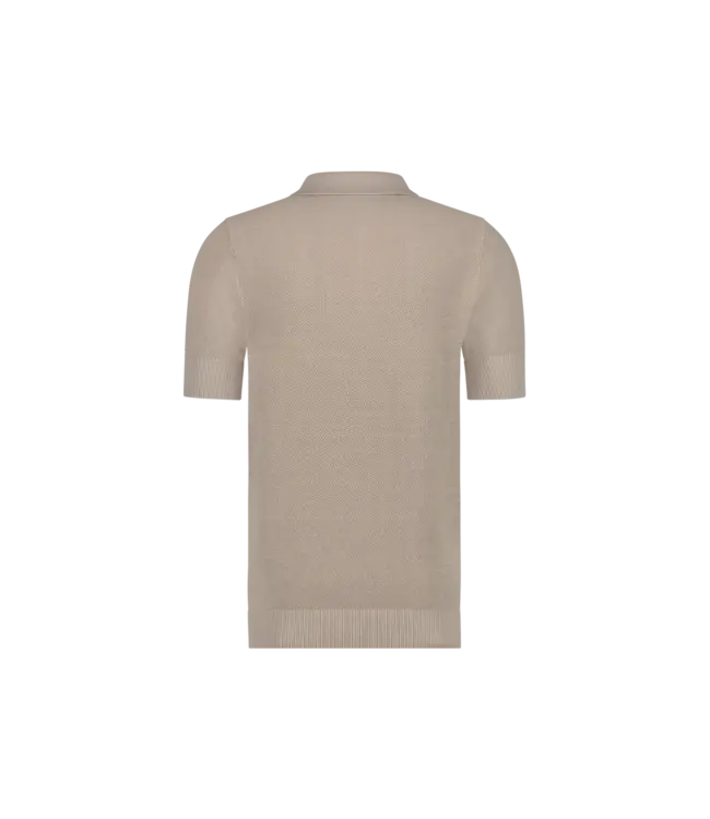 Aeden Polo, Gebreid, Korte Mouw, Taupe