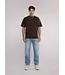 Aeden T-Shirt, Katoen, Oversized, Korte Mouw, Rugprint, Donkerbruin