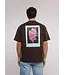 Aeden T-Shirt, Katoen, Oversized, Korte Mouw, Rugprint, Donkerbruin