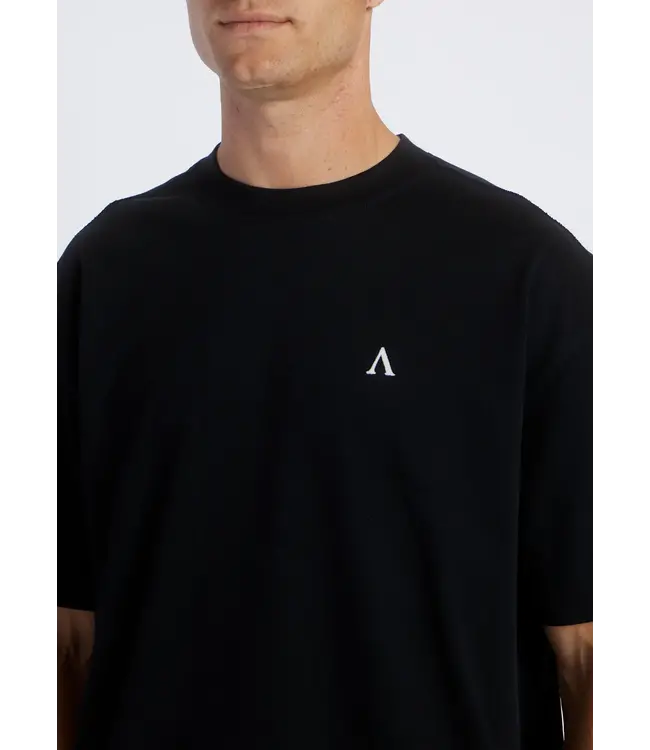 Aeden T-Shirt, Katoen, Oversized, Korte Mouw, Rugprint, Zwart