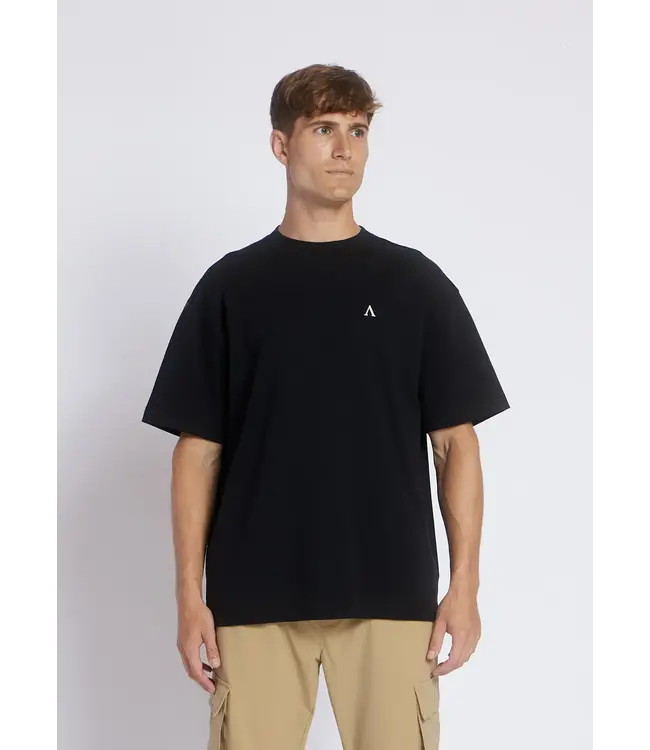 Aeden T-Shirt, Katoen, Oversized, Korte Mouw, Rugprint, Zwart