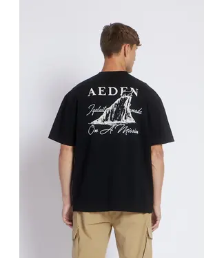 Aeden Aeden, T-Shirt, Katoen, Oversized, Korte Mouw, Rugprint, Zwart