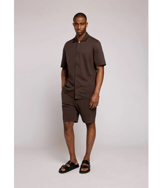 Aeden Aeden, Bermuda, Shorts, Katoen, Badstof, Regular Fit, Donkerbruin