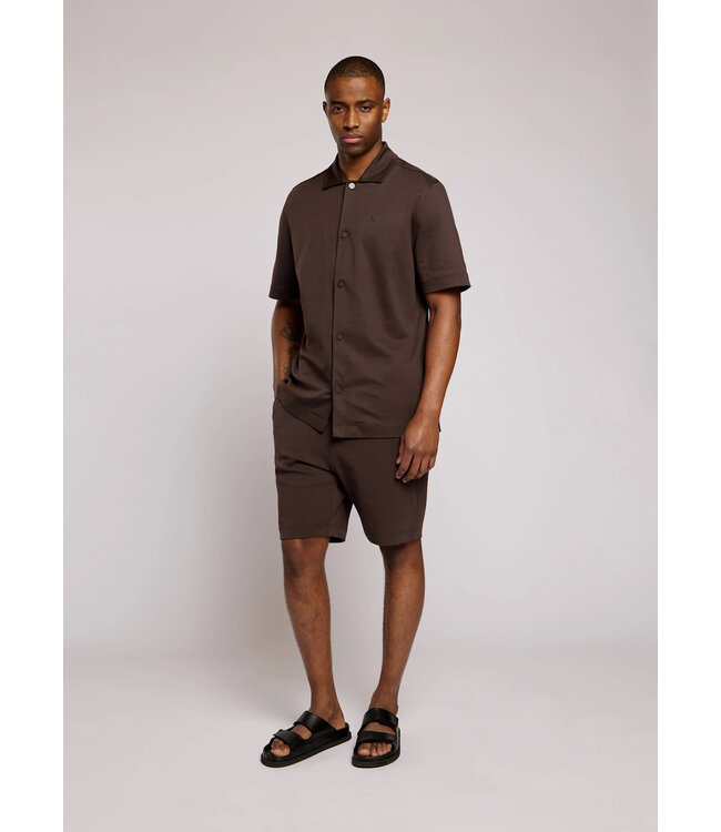Aeden Bermuda, Shorts, Katoen, Badstof, Regular Fit, Donkerbruin
