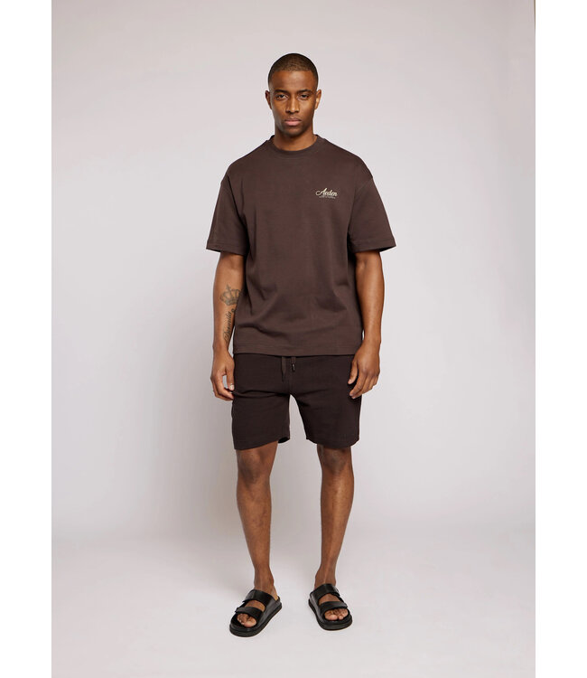 Aeden Bermuda, Shorts, Katoen, Badstof, Regular Fit, Donkerbruin