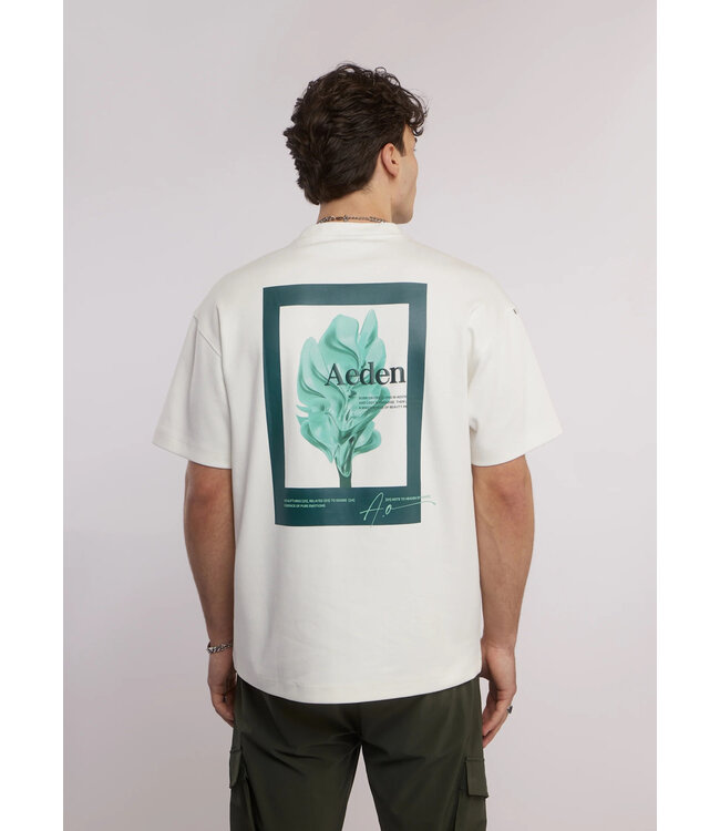 Aeden T-Shirt, Katoen, Oversized, Korte Mouw, Rugprint, Off-White