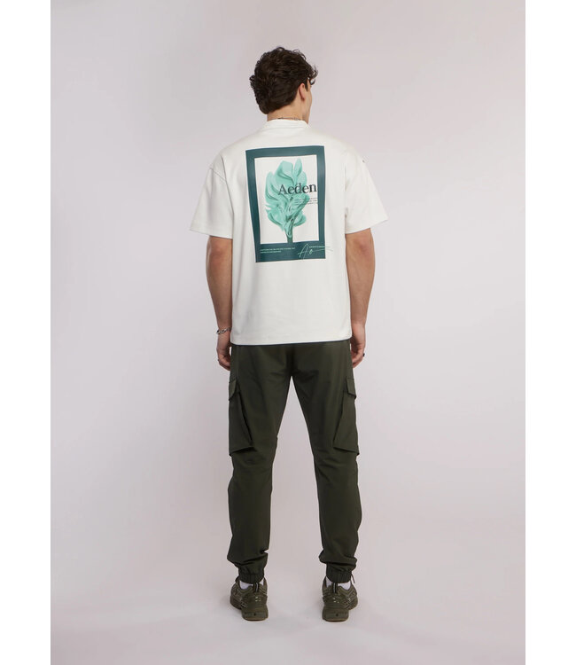 Aeden T-Shirt, Katoen, Oversized, Korte Mouw, Rugprint, Off-White