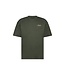 Aeden T-Shirt, Katoen, Loose Fit, Korte Mouw, Rugprint, Agave Groen