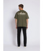 Aeden T-Shirt, Katoen, Loose Fit, Korte Mouw, Rugprint, Agave Groen