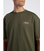 Aeden T-Shirt, Katoen, Loose Fit, Korte Mouw, Rugprint, Agave Groen
