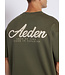 Aeden T-Shirt, Katoen, Loose Fit, Korte Mouw, Rugprint, Agave Groen