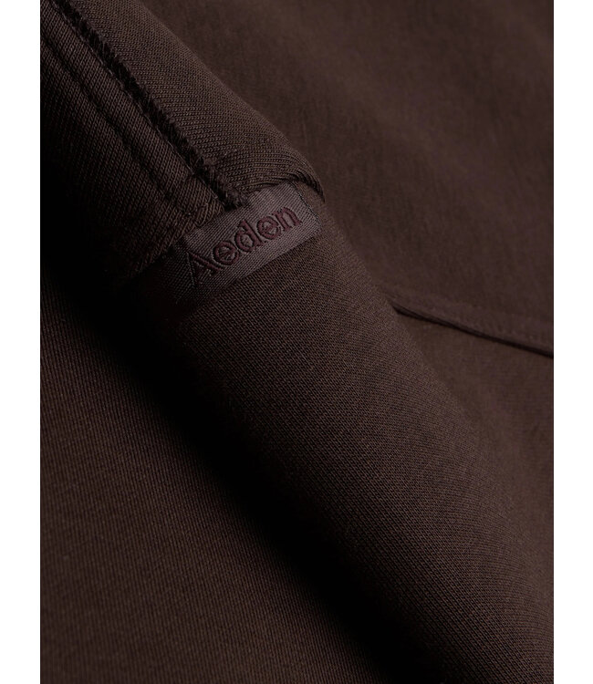 Aeden Sweater, Katoen, Oversized, Korte Mouw, Scorpion Rugprint, Donkerbruin