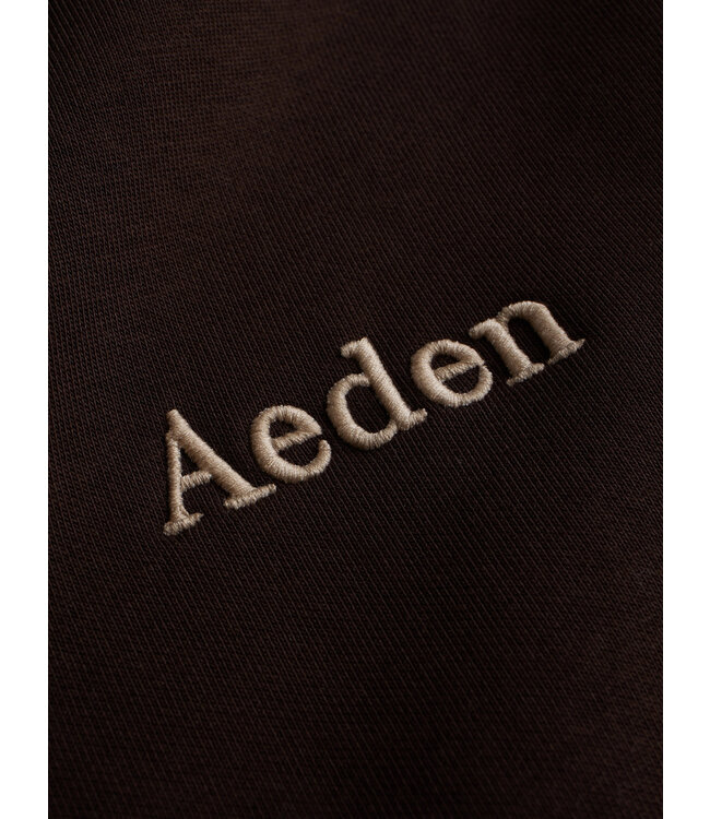 Aeden Sweater, Katoen, Oversized, Korte Mouw, Scorpion Rugprint, Donkerbruin