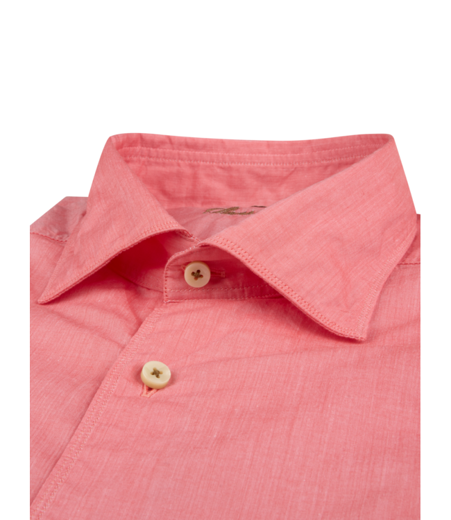 Stenstroms Overhemd, Poplin Katoen, Lange Mouw, Rood, Slimline