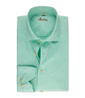 Stenstroms Overhemd, Poplin Katoen, Lange Mouw, Mintgroen, Slimline