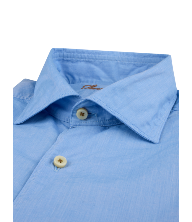 Stenstroms Overhemd, Poplin Katoen, Lange Mouw, Blauw, Slimline