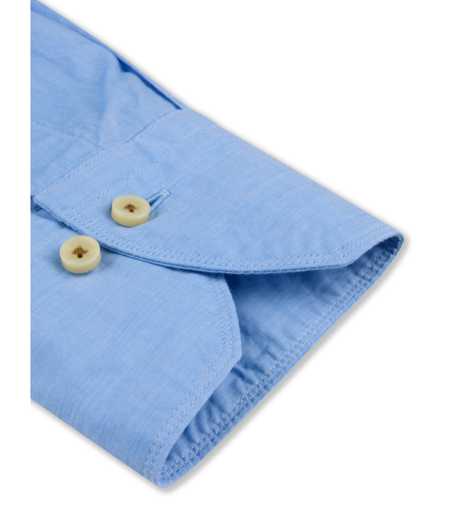 Stenstroms Overhemd, Poplin Katoen, Lange Mouw, Blauw, Slimline