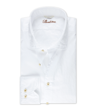 Stenstroms Stenstroms, Overhemd, Poplin Katoen, Lange Mouw, Wit, Slimline