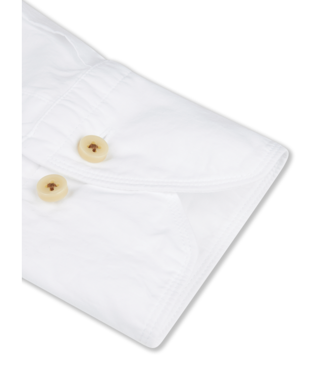 Stenstroms Overhemd, Poplin Katoen, Lange Mouw, Wit, Slimline