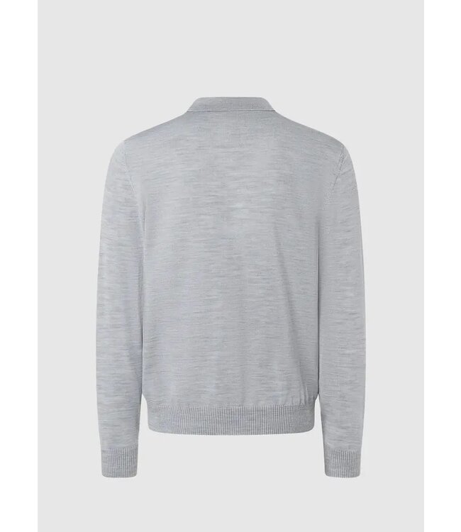 Maerz Munchen Polo, Lange Mouw, Merino Wol, Lichtgrijs