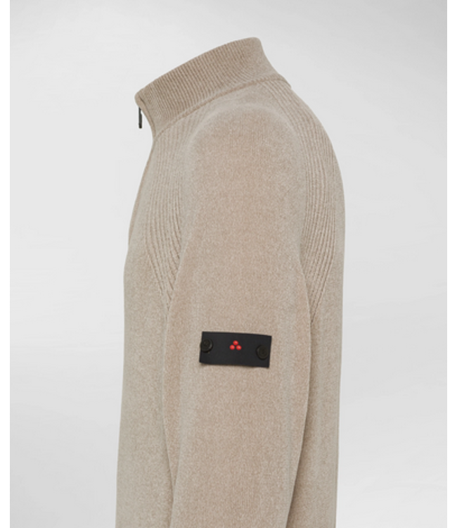 Peuterey Trui, Half Zip, Chenille, Beige