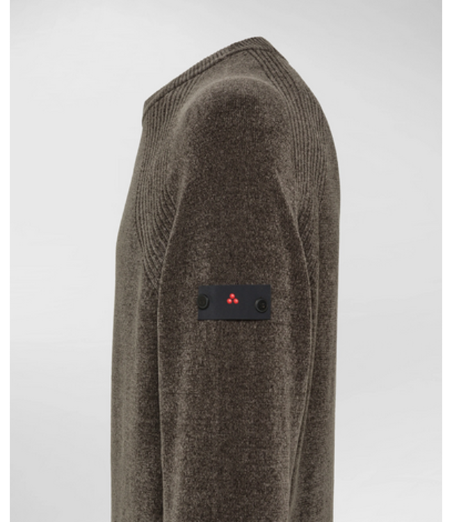 Peuterey Trui, Ronde Hals, Chenille, Choco Bruin