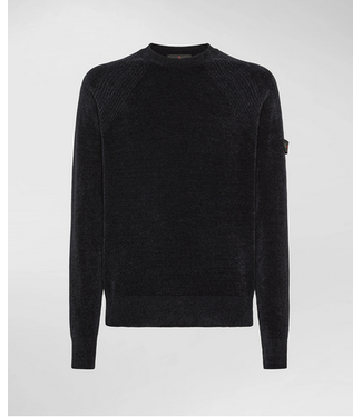 Peuterey Peuterey, Trui, Ronde Hals, Chenille, Grafiet Blauw