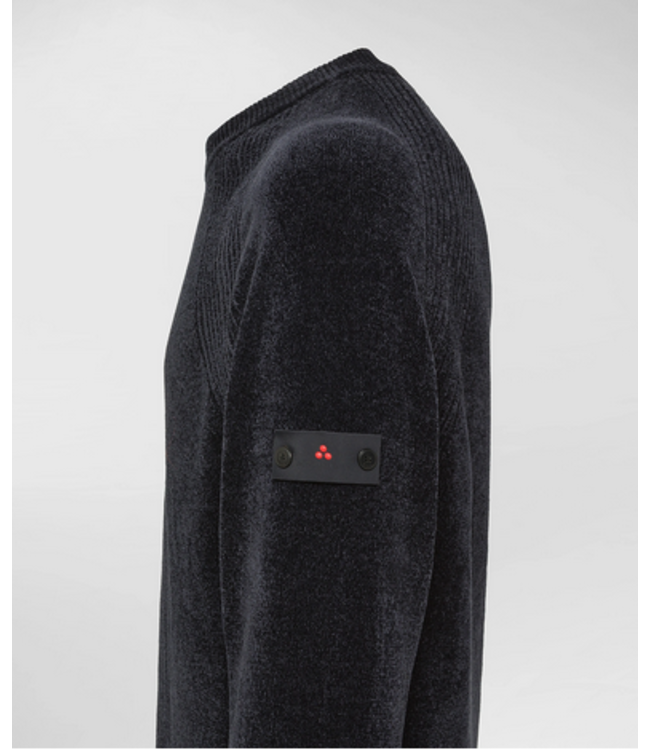 Peuterey Trui, Ronde Hals, Chenille, Grafiet Blauw