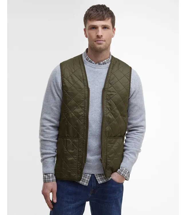 Barbour Polar Quilt, Zip-In-Liner/Losse Binnenvoering/Bodywarmer met Rits, Olijfgroen