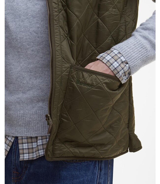 Barbour Polar Quilt, Zip-In-Liner/Losse Binnenvoering/Bodywarmer met Rits, Olijfgroen