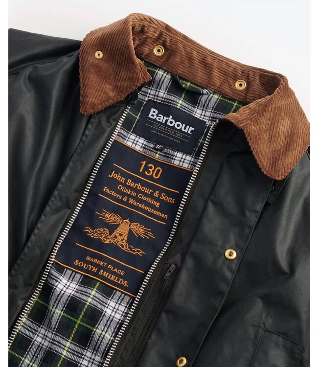 Barbour Wax Jas, Model, 130th Anniversary Edition Gamefair Waxed Jacket, Sage Groen