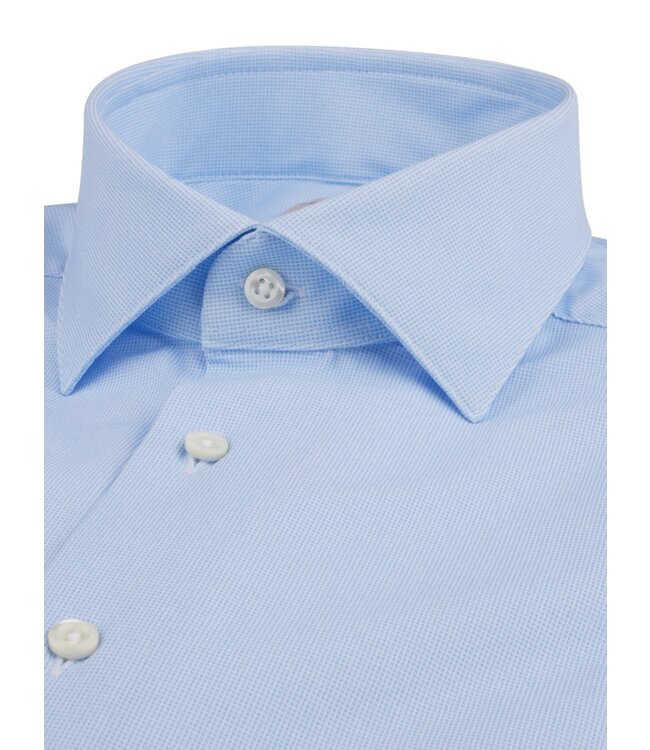 Stenstroms Overhemd, Lange Mouw, Stretchfabric Jersey, Lichtblauw, Micro Print, Slimline